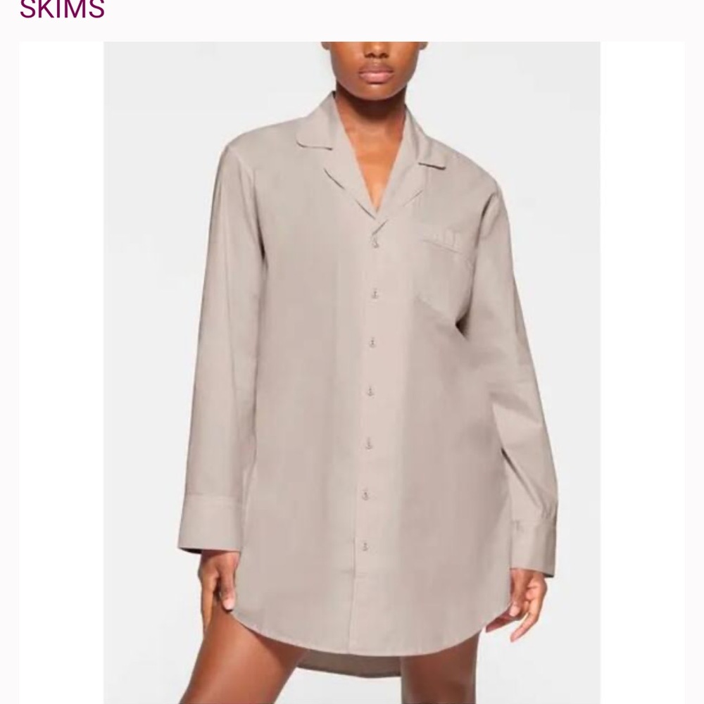 SKIMS poplin sleep shirt